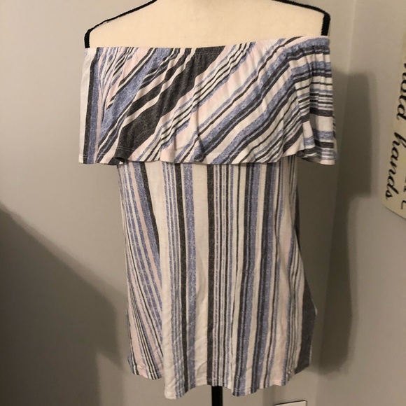 Max Jeans Tops - Max Jeans Off The Shoulder Top Multi Pink Blue